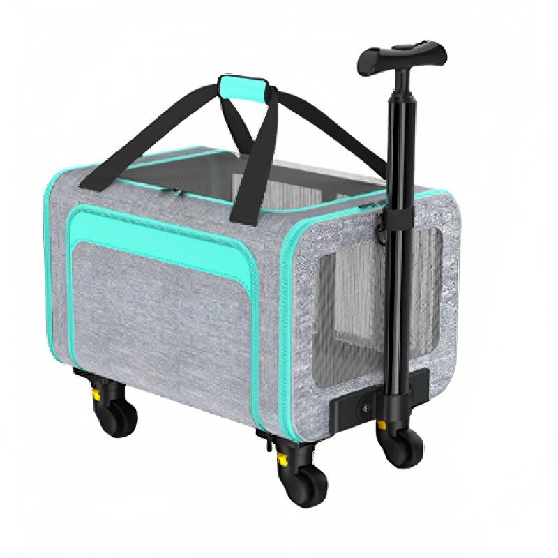 Tas Pembawa Hewan Peliharaan Oxford yang Dapat Diperluas Dengan Pegangan Teleskopik