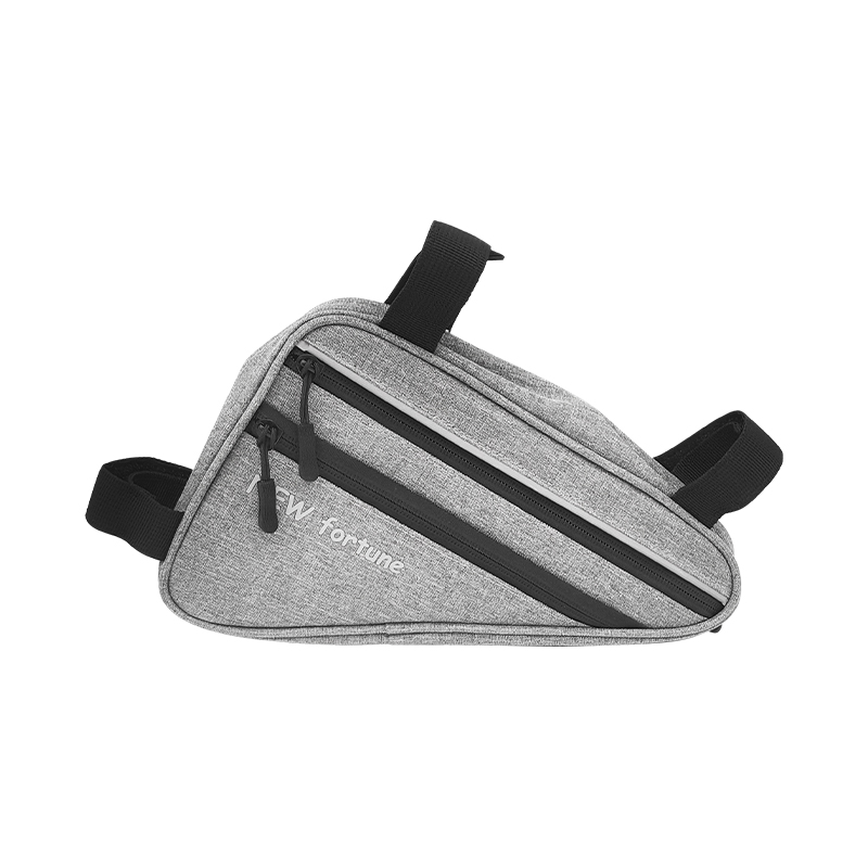 BI-01 Tas Segitiga Sepeda Tahan Air Pita Reflektif Abu-abu